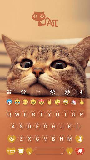 Cute Kitty Emoji Keyboard Theme Wallpaper स्क्रीनशॉट 1