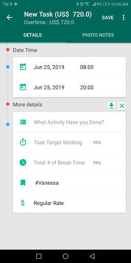 Timesheet / Time Note screenshot 3