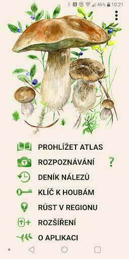 Aplikace na houby screenshot 1