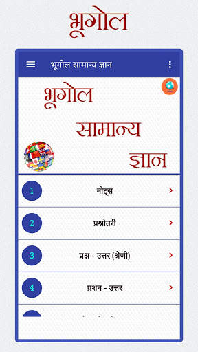 भारत एवं विश्व का भूगोल - Geography GK In Hindi screenshot 8