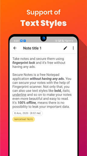 Secure Notes - 100% AD-FREE SECURE OFFLINE NOTEPAD screenshot 3