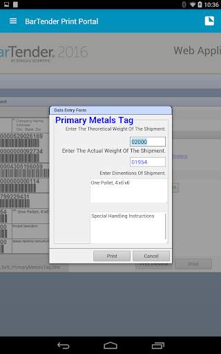 BarTender Print Portal App screenshot 8