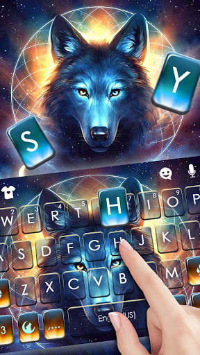 Dreamcatcher Night Wolf Keyboard Theme screenshot 2