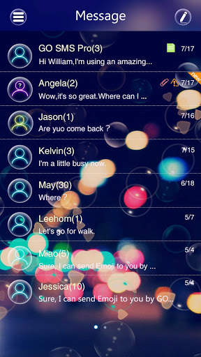 GO SMS COLOR BUBBLE THEME скриншот 3