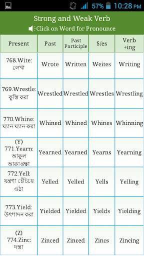 Irregular Regular Verbs Bangla скриншот 2