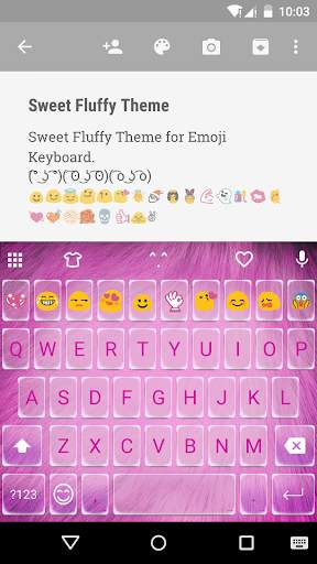 Sweet Fluffy Emoji Keyboard screenshot 1
