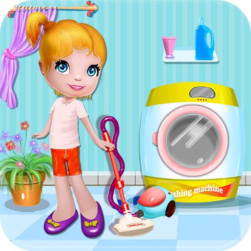 House Cleaning And Washing Helping Mom 0.1