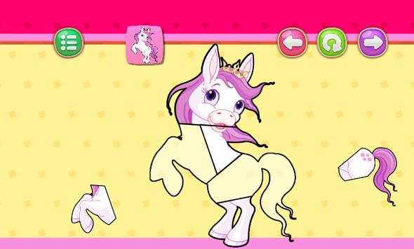 Puzzle games for Girls kids: princess and unicorns screenshot 1