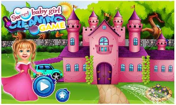 Sweet BabyGirl Princess Palace House Cleaning Game screenshot 1