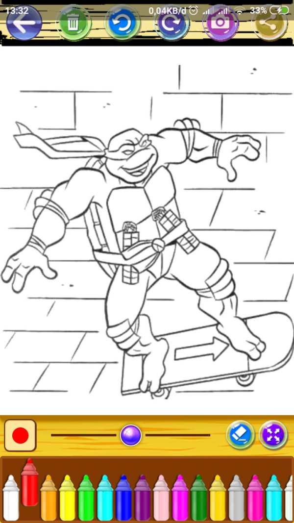 Coloring Ninja Power Turtle screenshot 2