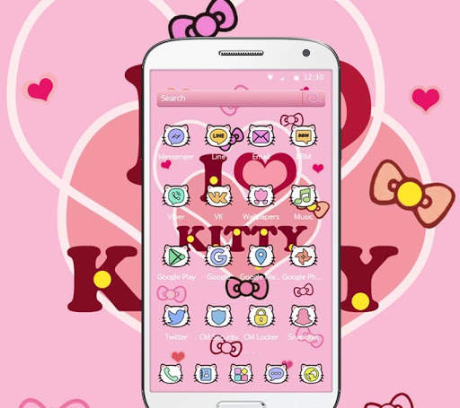 Kitty Princess Pink Butterfly theme 2 تصوير الشاشة