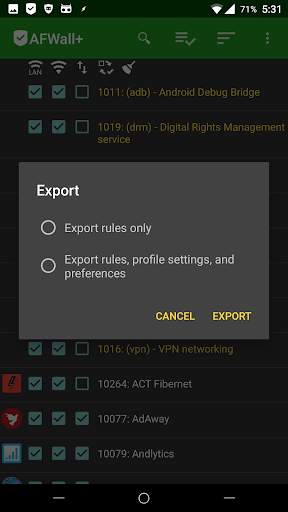 AFWall  (Android Firewall  ) screenshot 7