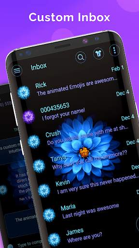Blue Blossoms SMS Theme screenshot 1