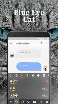 Blue Eyes Cat Keyboard Theme for Whatsapp screenshot 3