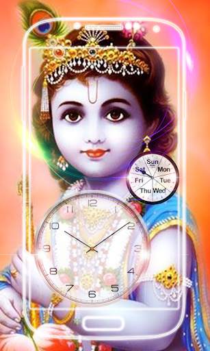 Krishna Clock Live Wallpaper screenshot 1