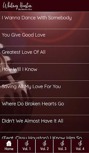 Whitney Houston Song Collection screenshot 2