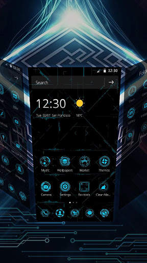 Blue Technological Line Theme screenshot 2