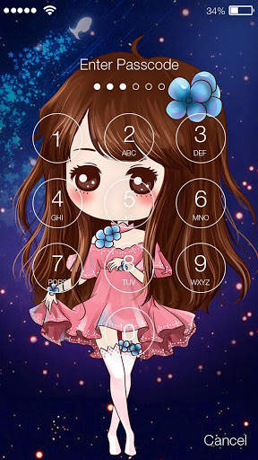 Beautiful Chibi Girl Screen Lock screenshot 2