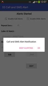 Missed Call and New SMS Alert for S3  No Ads. screenshot 3