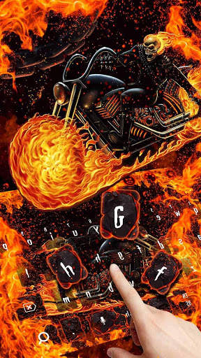 Fire Ghost Bike Keyboard Theme screenshot 2