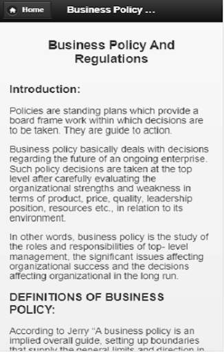 Business policy and Regulations скриншот 2