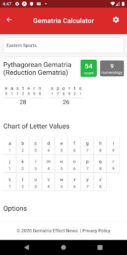 GEN Gematria Calculator screenshot 2