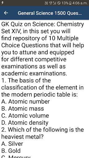 General Science GK - 1500 Question Answers screenshot 5