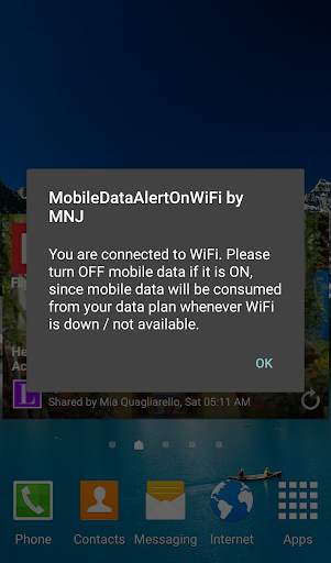 Mobile Data Alert If Wifi ON screenshot 2