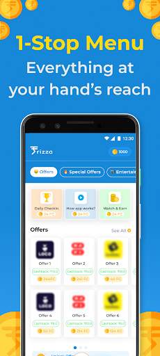Money earning app Frizza screenshot 1