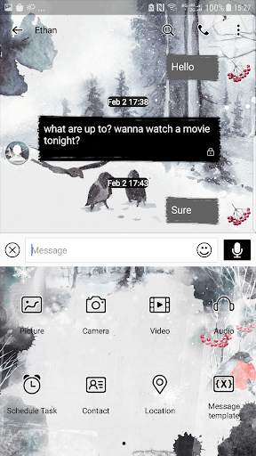 Ink winter Next SMS skin screenshot 5
