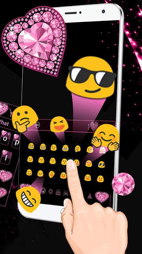 Pink Heart Diamond Keyboard screenshot 3