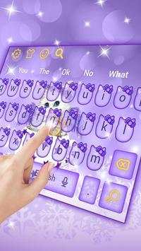 Purple Cute Kitty Cat Keyboard Theme 2 تصوير الشاشة