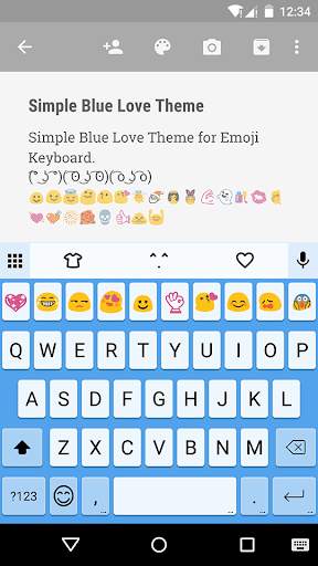 Simple Blue Love Keyboard Skin screenshot 1