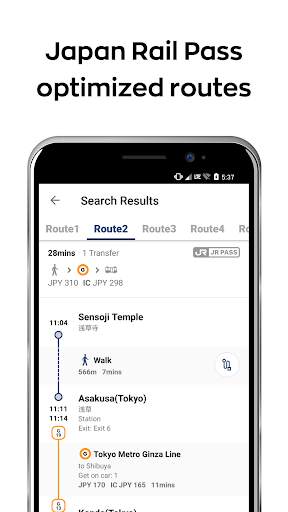 Perjalanan Jepang - Japan Travel route, map, JR screenshot 2