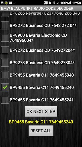 BMW Blaupunkt Radio Code Calcu screenshot 2