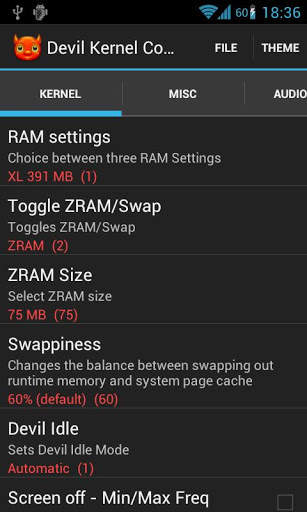 Devil Kernel Config 1 تصوير الشاشة