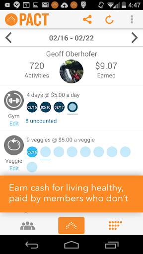Pact: Earn Cash for Exercising स्क्रीनशॉट 1