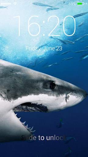 Great White Sharks Slide To Unlock Lock Screen screenshot 4