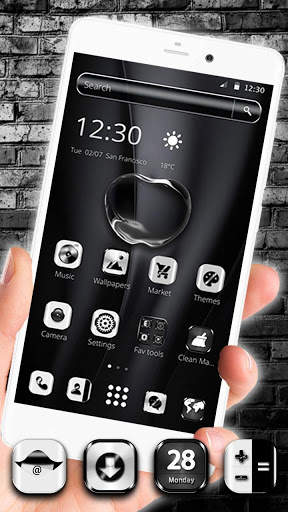 Black Apple Bubble Theme screenshot 2