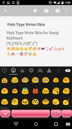 Pink Type Writer Keyboard Skin screenshot 2