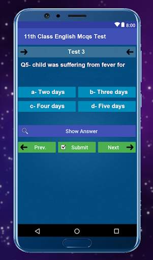 11th Class English Mcqs Test screenshot 2