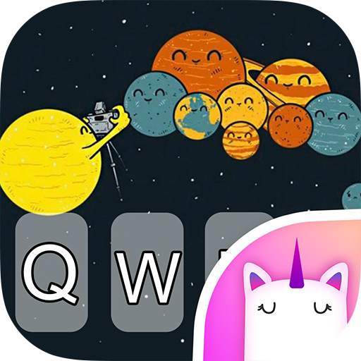 Cute Planets Keyboard Theme for Girls 1.0