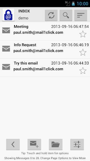 Mail1Click - Secure Mail screenshot 2