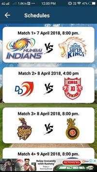 ipl cricket real schedule 2018 screenshot 3