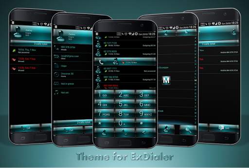 Dialer Dusk AquaGreen Theme screenshot 1