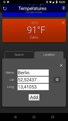 Temperatures screenshot 4