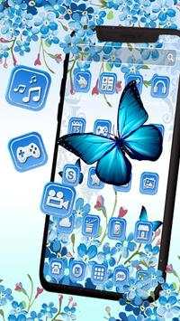 Blue Flower Butterfly Theme screenshot 3