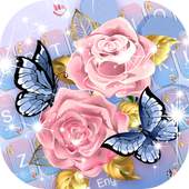 Pink Rose Blue Butterfly 6.4.26.2019