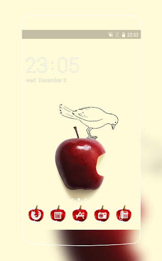 Theme for galaxy j2 ace with red apple screensaver screenshot 1