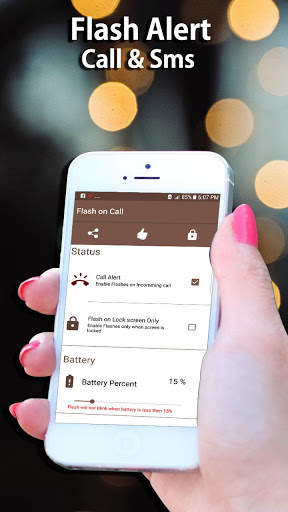 Flash on Call & SMS, Flashlight Alert Bright Torch screenshot 6